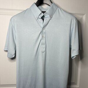 Collars and Co Men's Dress Collar Stretch Polo Shirt Sz M Powder Blue